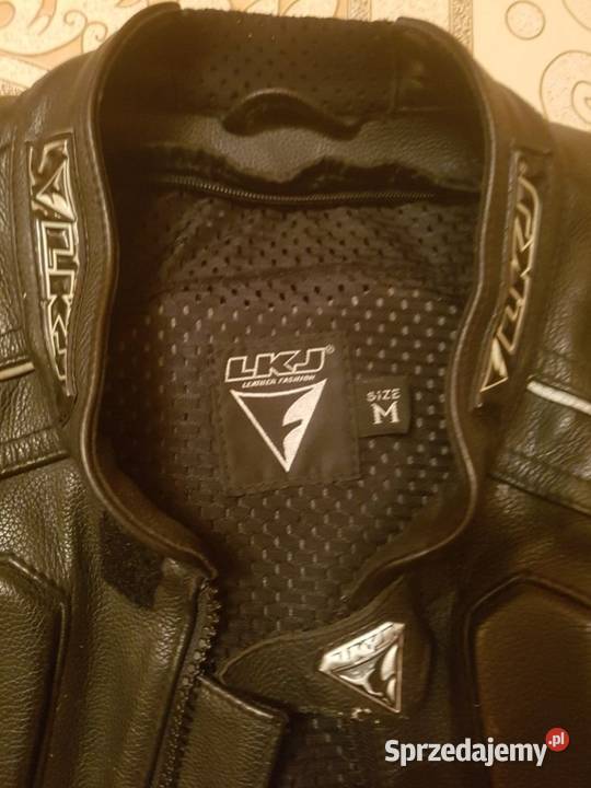Kurtka skórzana motocyklowa w kolorze czarnym Jasień