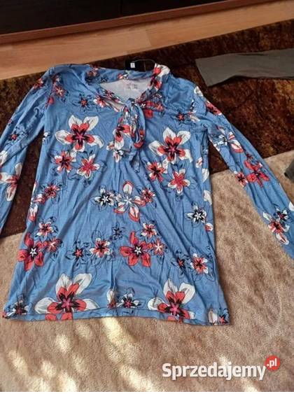NOWA Niebieska bluzka damska w kwiaty Hajnówka