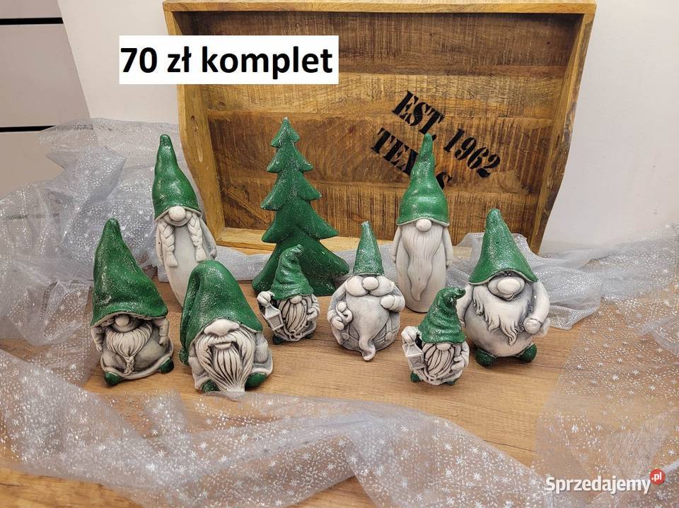 Skrzat świąteczny gnom brodacze z gipsu Boże Wrocław