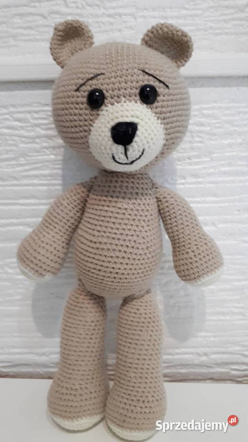 Miś wykonany z włóczki na szydełku Maskotki Kraków