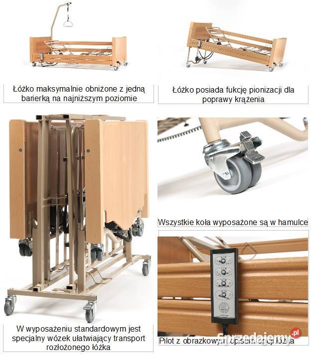Łóżko nisko schodzące rehabilitacyjne Vermeiren świętokrzyskie