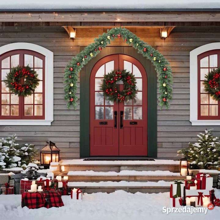 vidaXL Świąteczna girlanda ozdobiona bombkami i