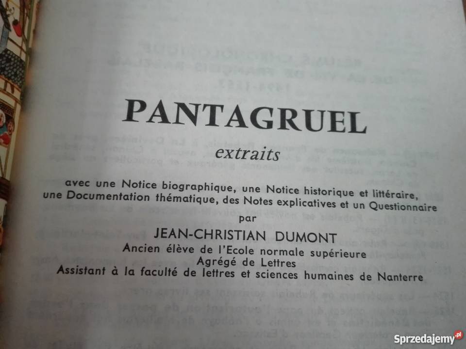 Pantagruel extraits Rabelais avec une notice literatura piękna - proza zagraniczna Gdańsk