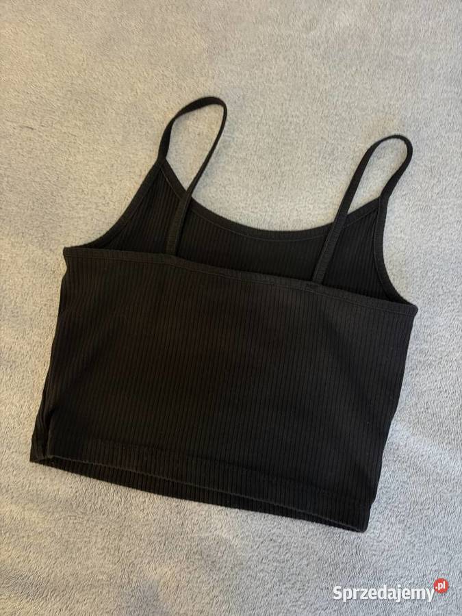 Crop top koszulka bluzka na ramiączkach czarna Jasło