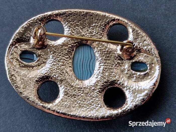 BROSZA ART DECO ZE SZKŁEM ARTYSTYCZNYM Częstochowa