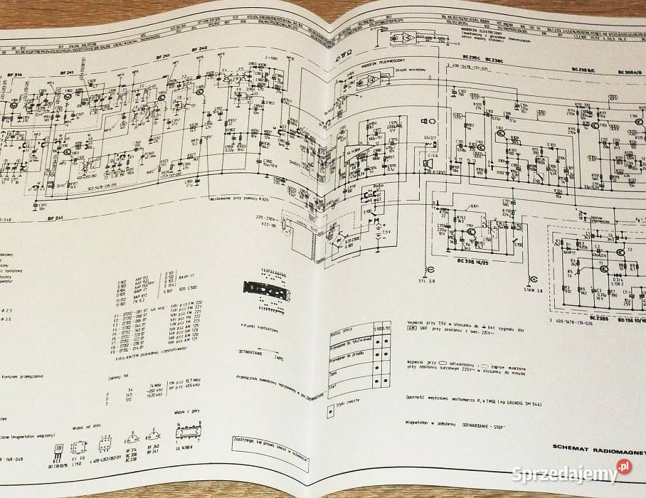 Schemat radiomagnetofonu UNITRA MK 2500 MK 2000 Gliwice