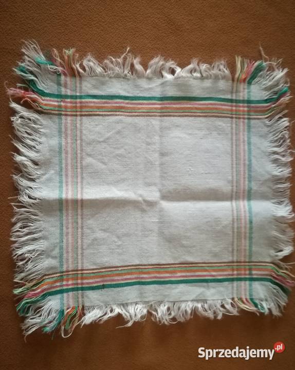 Lniana serwetka z frędzelkamiRozmiar 27x27 łódzkie