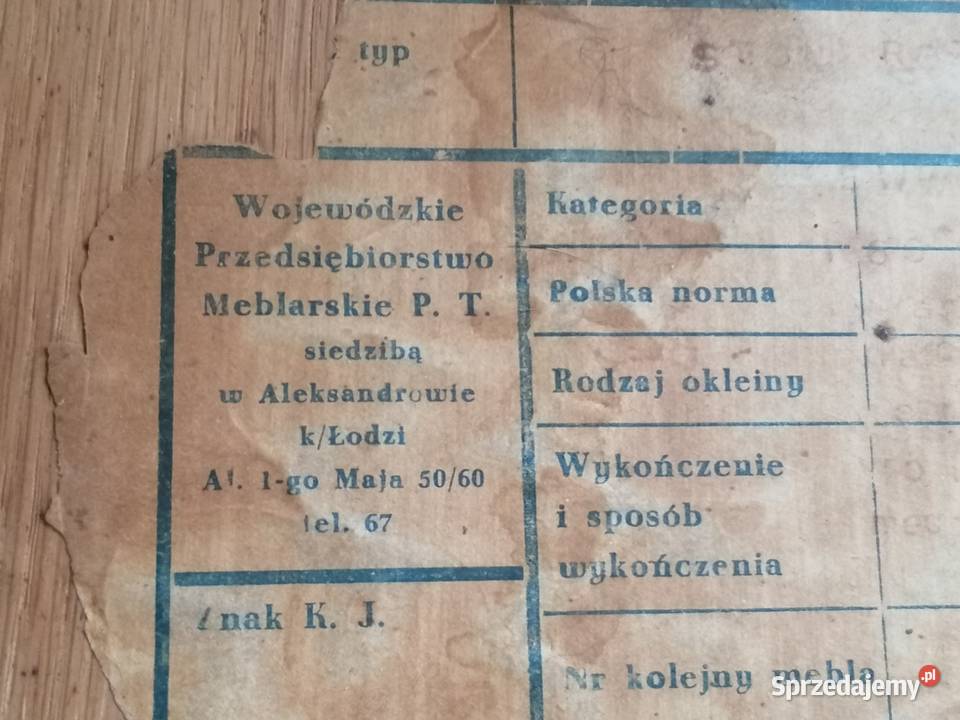 stół drewniany składany lakierowany PRL sz70 70cm