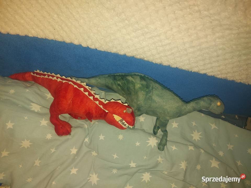Dwa pluszowe dinozaury z Dinozaura Disneya Chorzów
