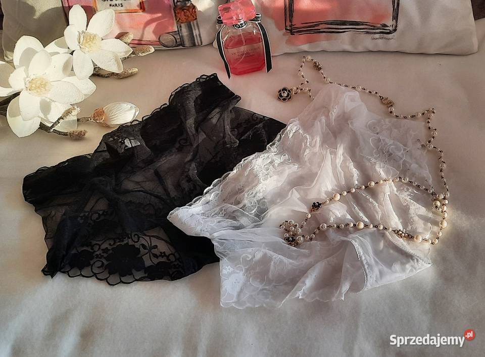 seksowne majtki białe transparentne w kwiaty