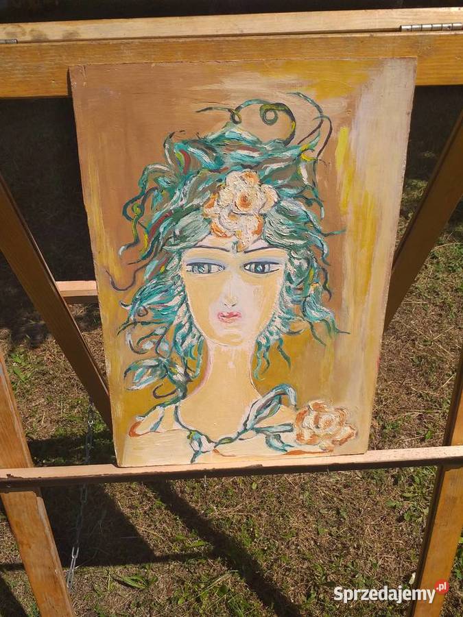 Obraz olejne na płycie pilśniowej w ramie bez