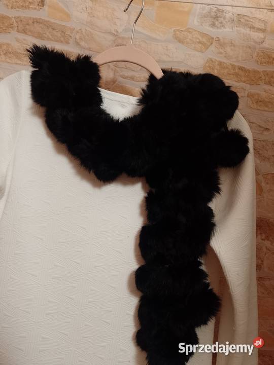 Czarny futrzany szal futrzana Etola futro z małopolskie