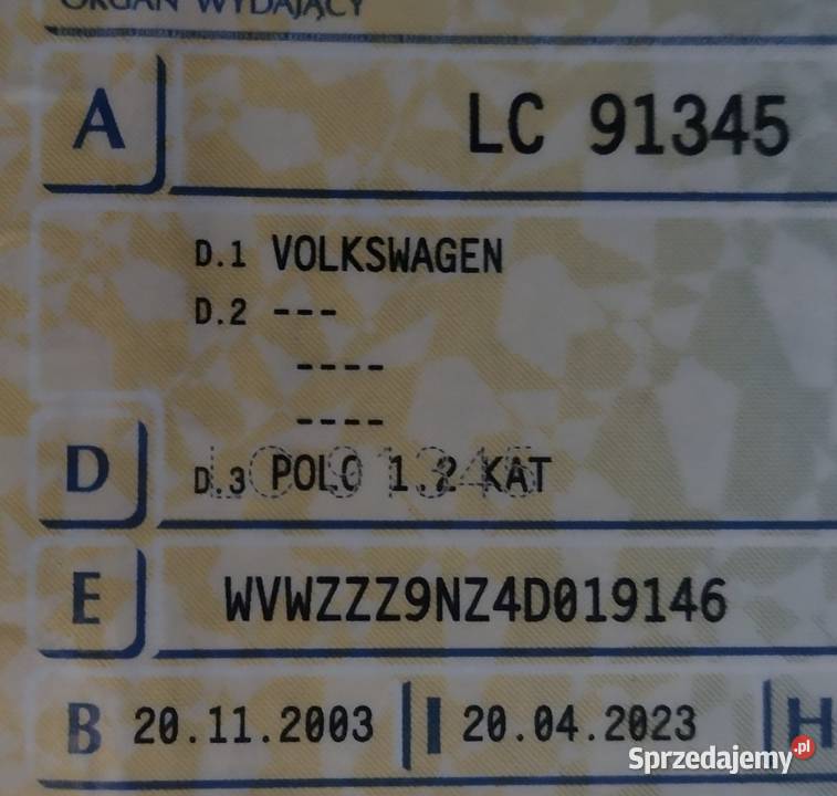 Volkswagen polo 12 2003 gaz lubelskie sprzedam