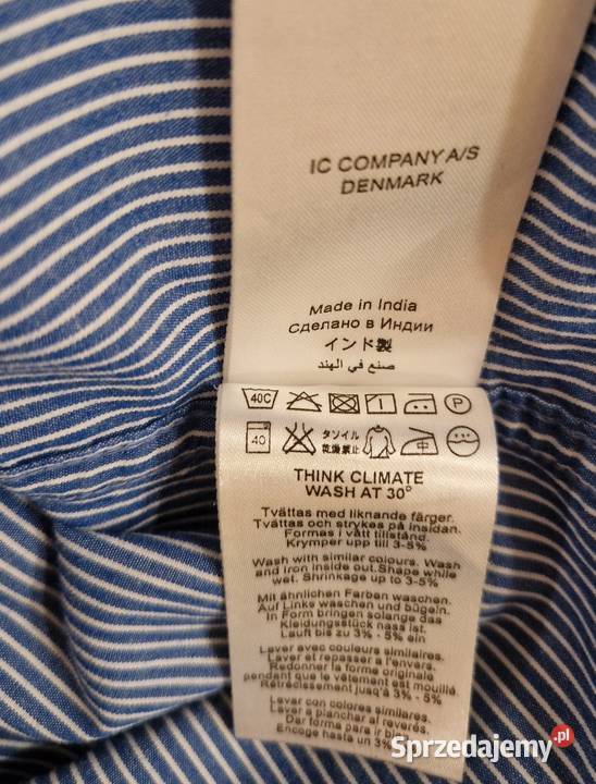 Męska KOSZULA Cottonfield XL niebieskie paski Odzież codzienna Lublin