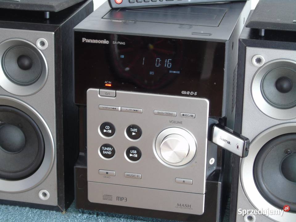 Wieża Panasonic SAPM250 pilot USB mp3 CD RDS AUX Jasło
