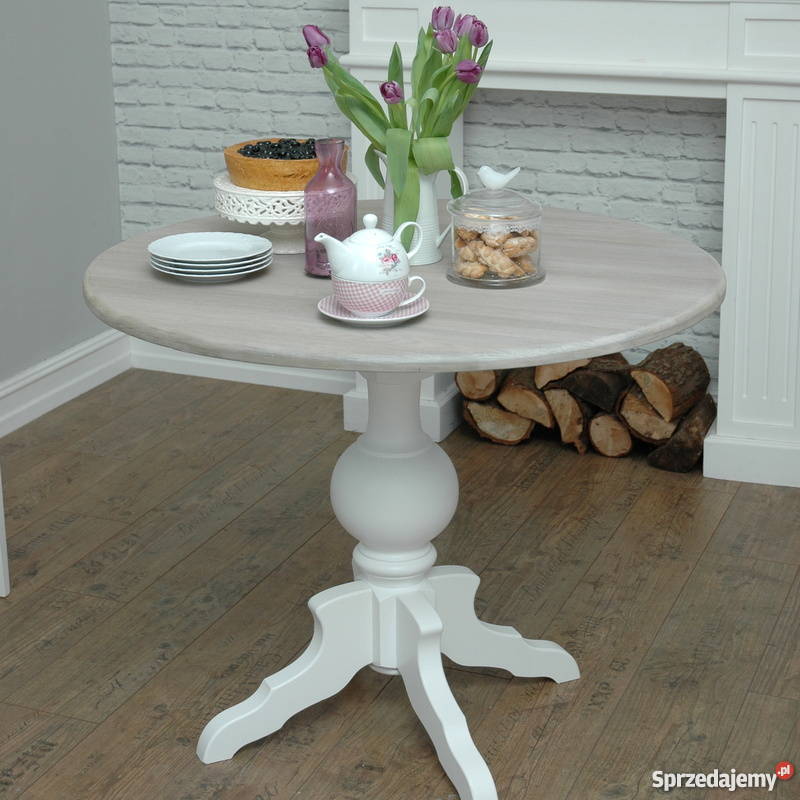 Stół okrągły na bocianiej nodze Cammile shabby Wrocław