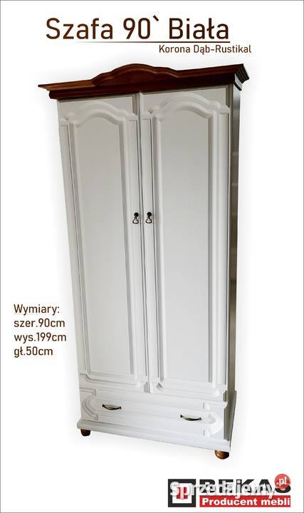 Stylowa Biała Szafa 133 3D3s Dąb Bielony Rzeszów