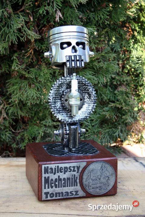 Puchar czaszka tłok Scrap Metal Art podkarpackie