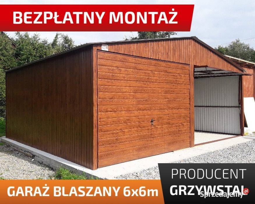 C61 Garaż Blaszany DREWNOPODOBNY Dwuspadowy blacha Janów Lubelski