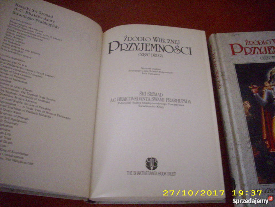 Źródło wiecznej przyjemności 2 tomy Śri Śrimad religioznawstwo, nauki teologiczne Szczecin