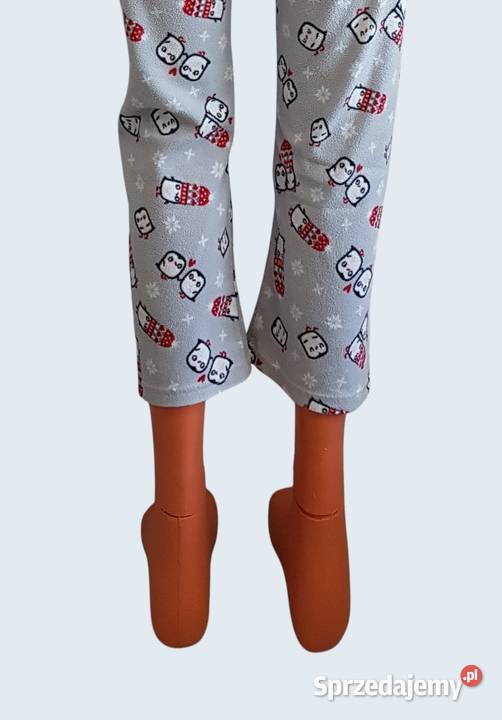 Spodnie piżamowe dziecięce polarowe szare 34XS małopolskie Chrzanów