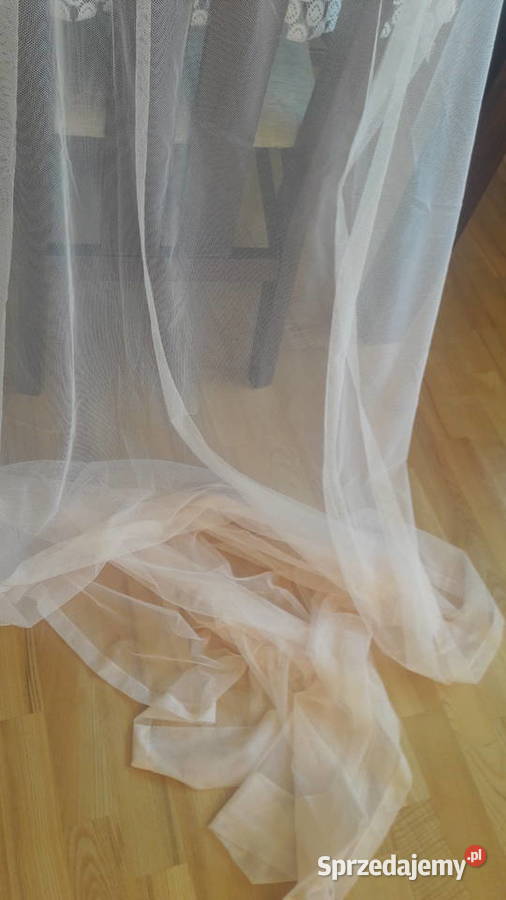 Tiulowa morelowa firanka gotowa szer 80 wys 245 Radom sprzedam