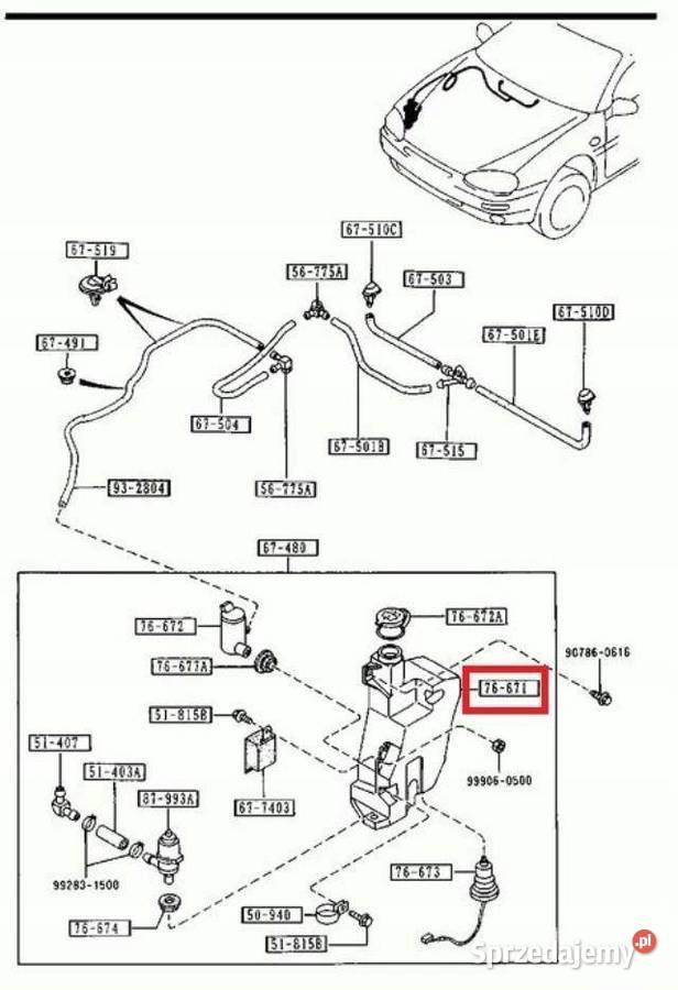 ZBIORNICZEK SPRYSKIWACZY MAZDA MX3 9293 16 18 Zbiorniki płynu do spryskiwaczy