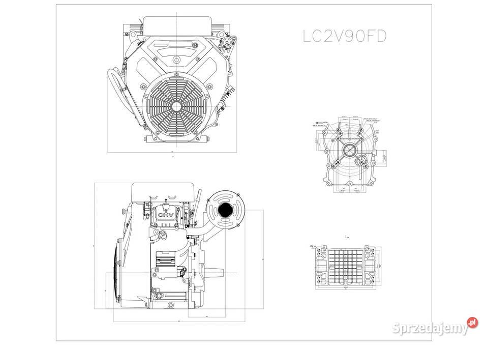 Silnik benzynowy Loncin LC2V90FD 26 kW Wał 365mm