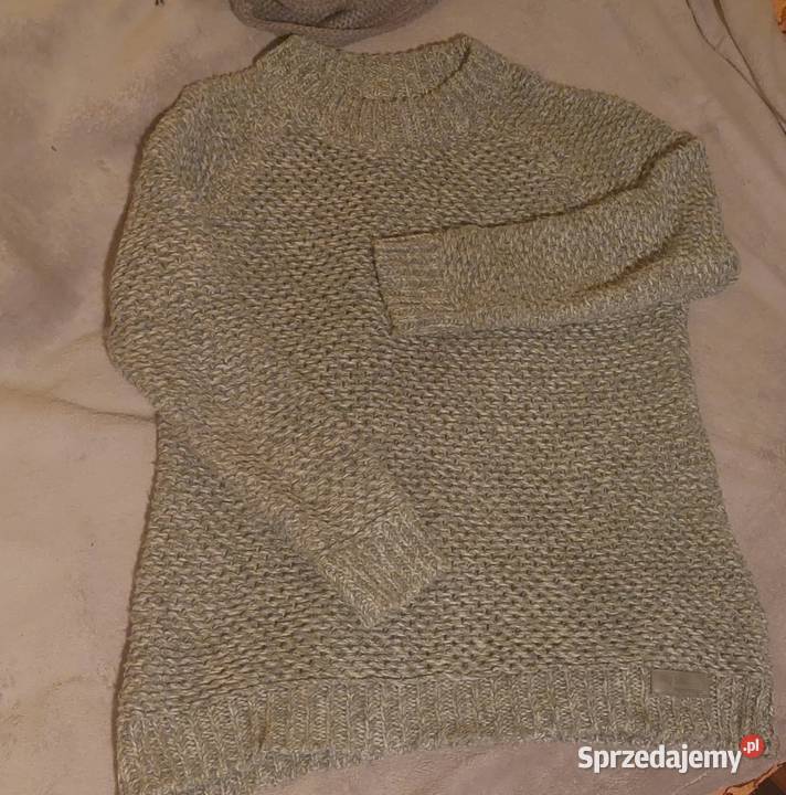 Sweter szary z wełna Józefów Roztoczański