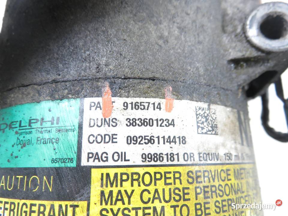 KOMPRESOR KLIMATYZACJI OPEL MERIVA A 18 9165714