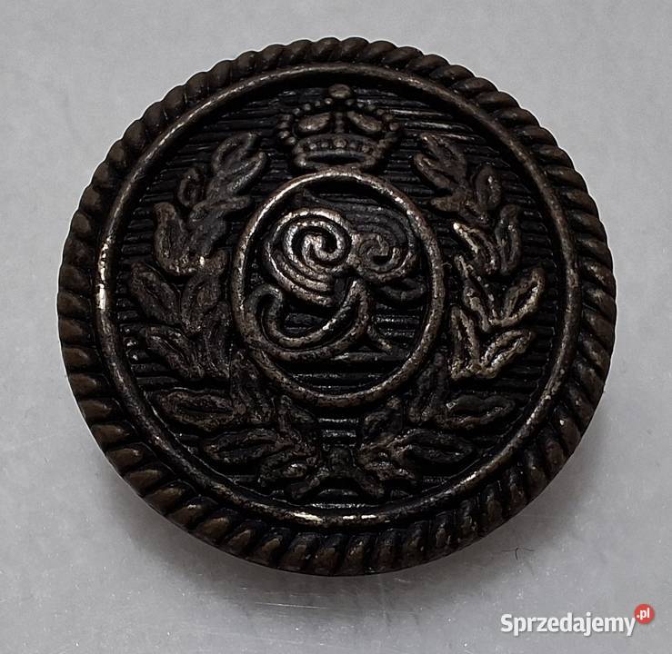 Guzik na stopce Herb liść laurowy korona 20x7mm Czeladź