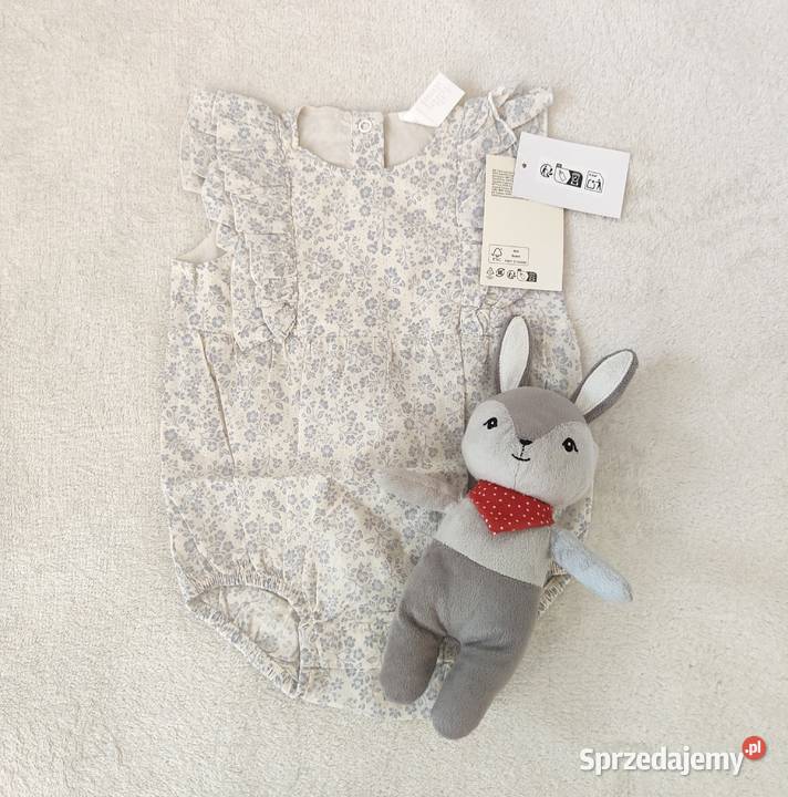 Body dziewczęce HM 68 bawełna niebieskie kwiatki Szczecin