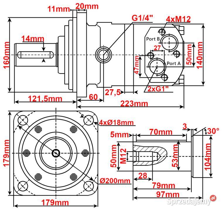 SILNIK Hydrauliczny BM7 BMV OMV 400 3 GR5 47kW Solec Kujawski sprzedam