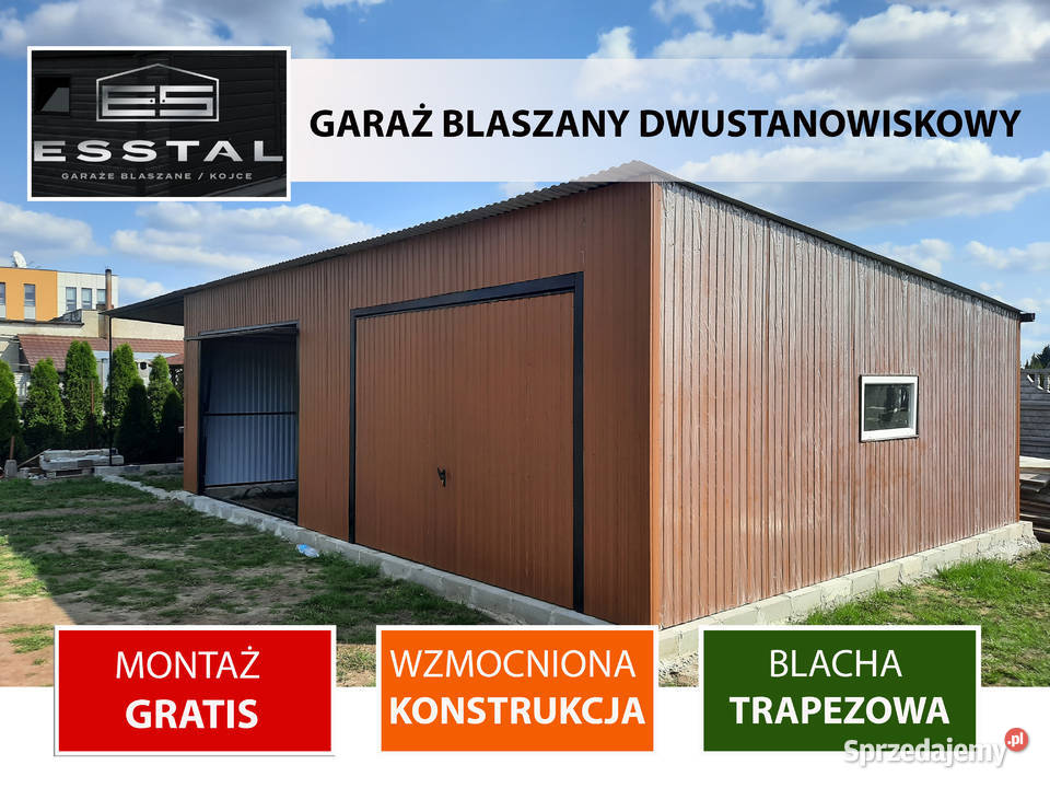 0106 Garaż Blaszany Jednospadowy z dodatkowym Słupsk