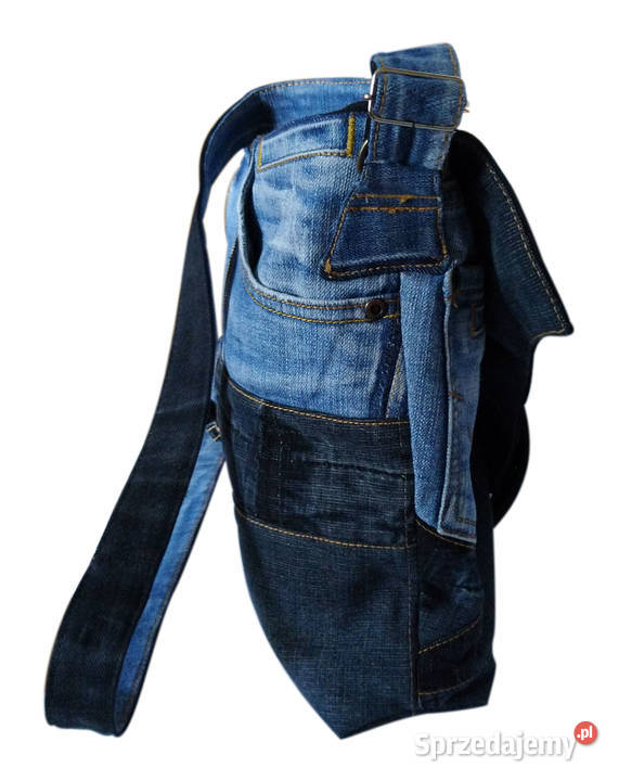 Torebka listonoszka jeans z fantazyjną klapką Kraków