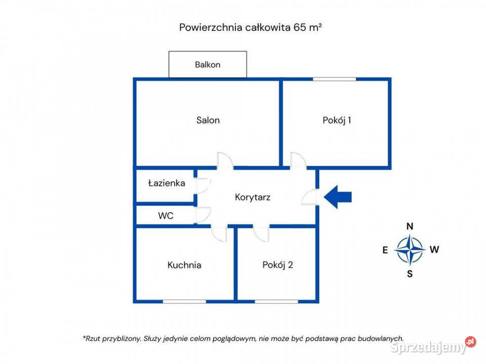 Centrum Chełma 3 pokoje 65 m parter do remontu Chełm