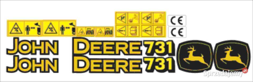 Naklejki John Deere 731 mocny klej odporne