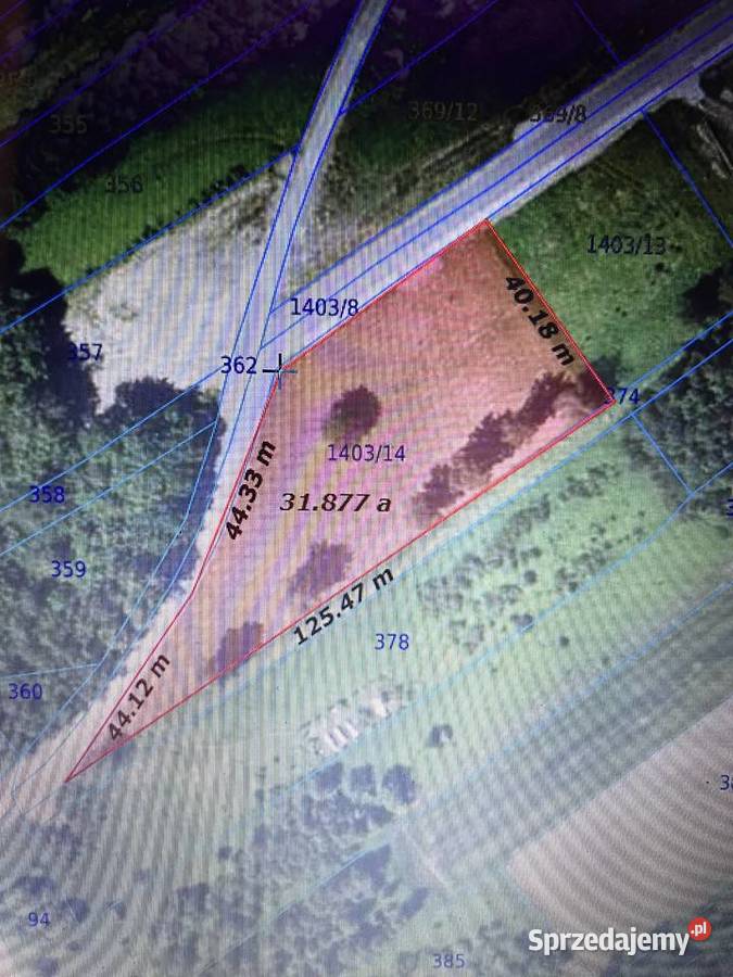 Działka budowlana o pow 3186 m2 Sprzedaż podkarpackie Niegłowice sprzedam