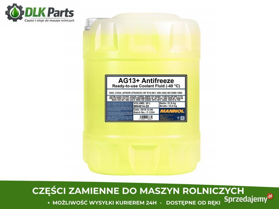 Płyn do chłodnic Gotowy Mannol żółty AG13 20L 40 dolnośląskie Wichrów