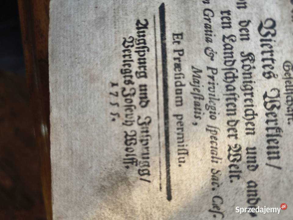 STARODRUK z XVIII w 1755 r łacina j niemiecki Piotrówek