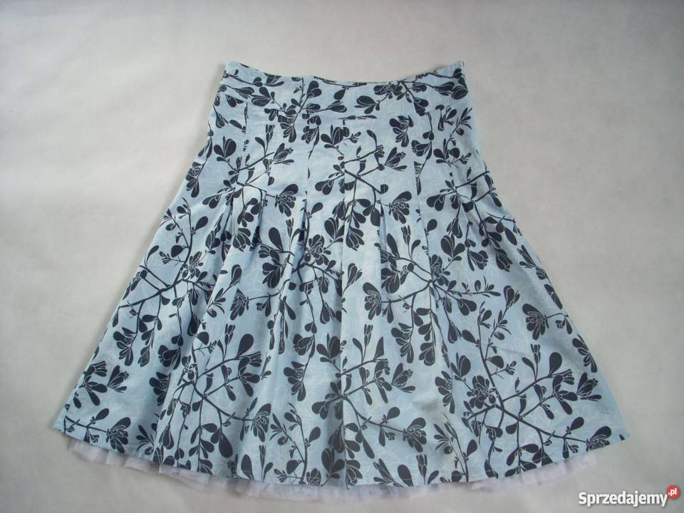 Spódnica GRANAT kwiaty niebieska TIUL S M j nowa Nowy Sącz