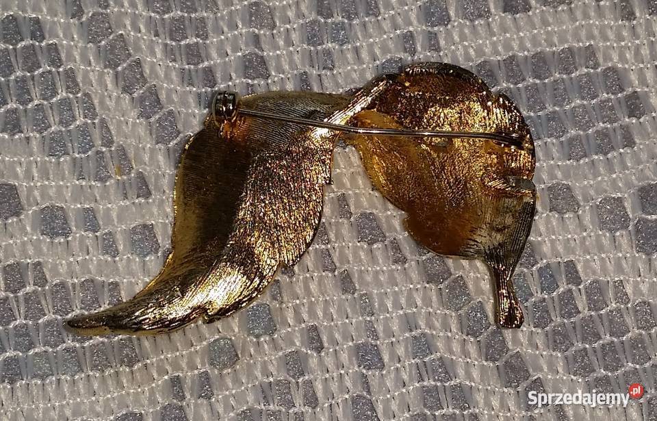 Stara angielska broszka zawijany liść Ozdoby małopolskie Ochojno