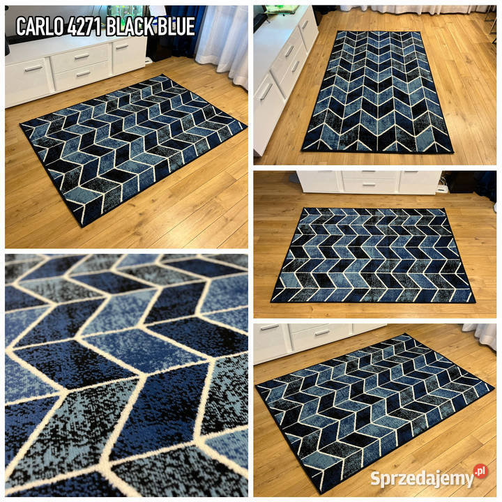 NOWOCZESNY DYWAN 120X170 CARLO 4271 BLACK BLUE Białystok