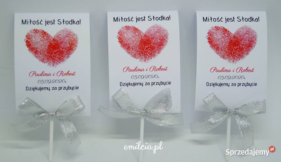 Lizaki podziękowanie gości Ślub Wedding Czerwony Zielona Góra