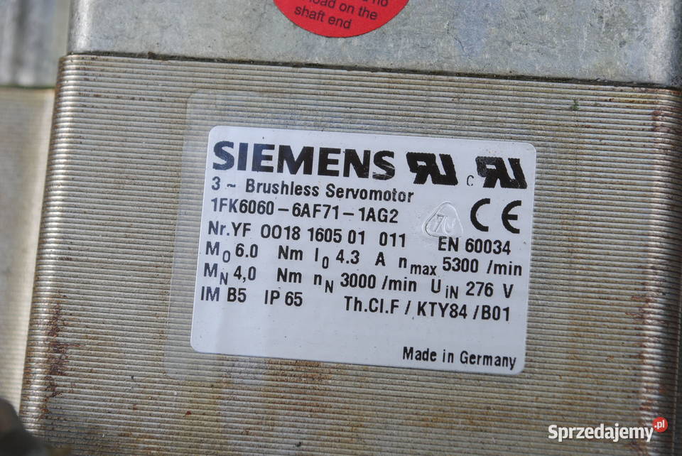 Silnik SERVOMOTOR 1FK60606AF711AG2 Siemens Kargowa