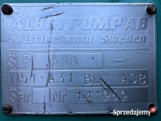 Pompa krzywkowa kwasoodporna spożywcza ALBIN SLP Błonie sprzedam