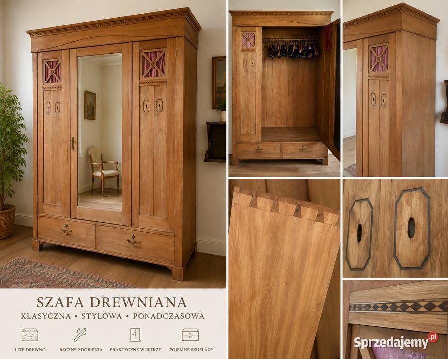 Szafa drewniana intarsjowana sprzedam