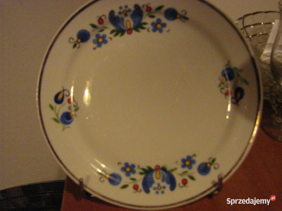 Lubiana wzór kaszubski talerz deserowy PRL Porcelana i szkło pomorskie