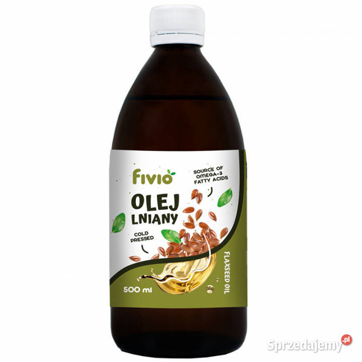 Olej lniany zimnotłoczony 500 ml podkarpackie Brzozów