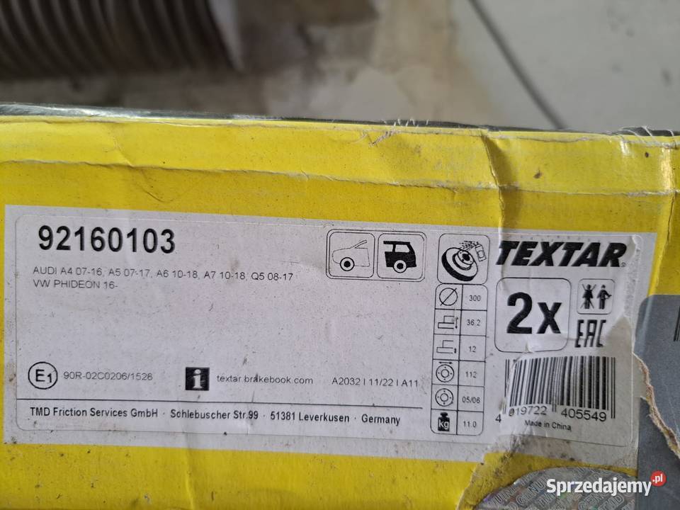 Audi A4 B8 tarcze hamulcowe tył osobowe